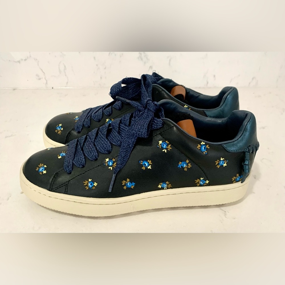 Coach C102 Black Floral Prairie Embroidery low Top Sneakers-Style G1366.